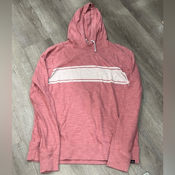 Faherty Other - Men’s Faherty Lightweight Size Large Hoodie Sweatshirt Summer Red Pink Striped